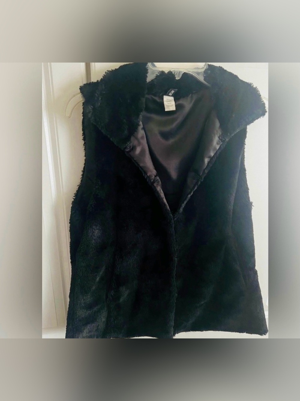 Black Faux Fur Vest